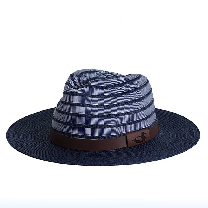 Straw Hat Manufacturer - New Outdoors Sun Hat Stripped Panama with Ribbon