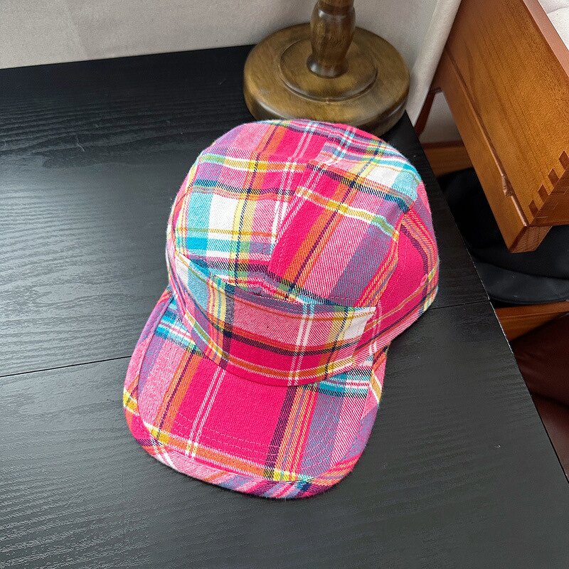 Baseball Hat Manufacturer - New Fashion Hip-hop Plaid Check Flat Top