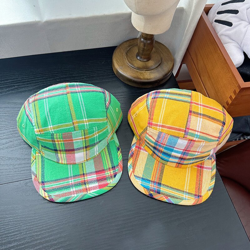 Baseball Hat Manufacturer - New Fashion Hip-hop Plaid Check Flat Top
