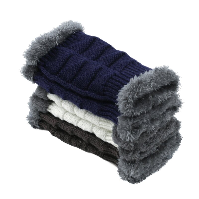 Wrist Guard Manufacturer - Winter Fleece-lined Thick Knitted Fingerless Gloves