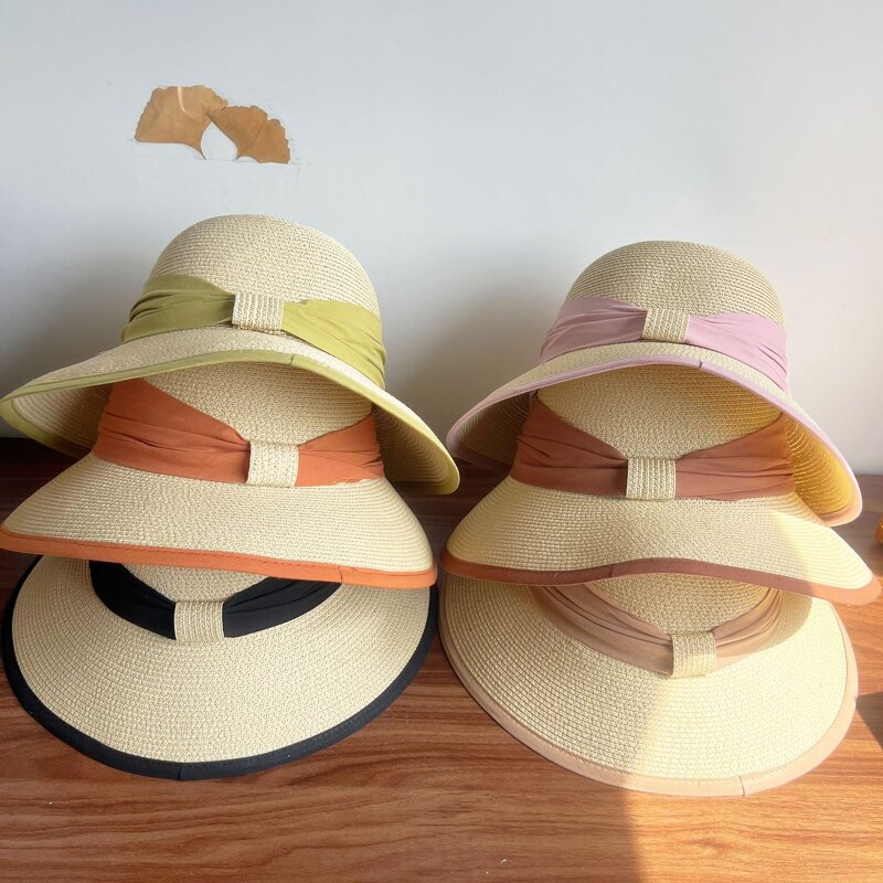 Straw Hat Supplier - Women Beach Sun Travel Foldable Brim Summer UV Hat