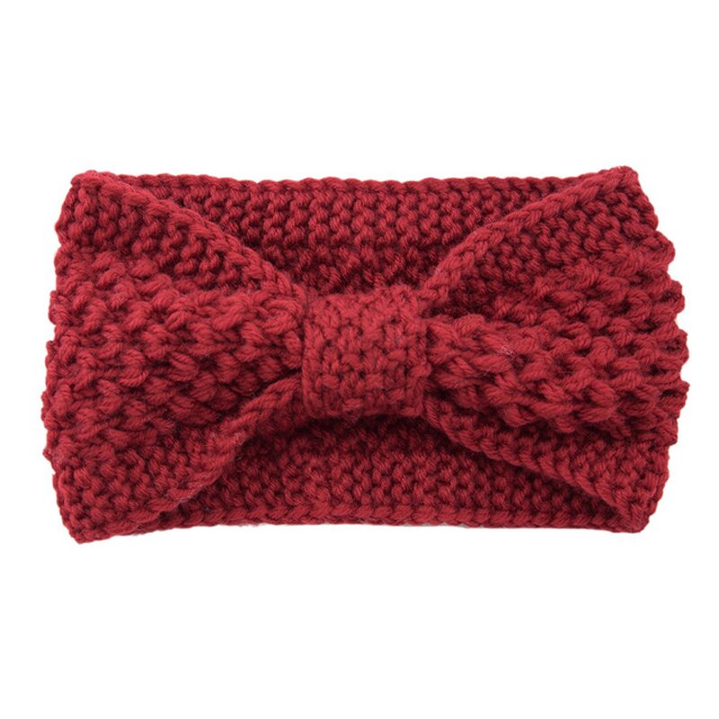 Headbands Factory - Winter Knitted Elastic Turban Crochet Bow Wide Headbands
