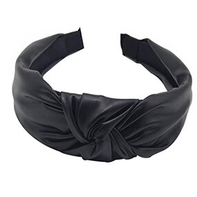 Headbands Factory - Women Fashion PU Wide Barrette Knot Turban Hair Band