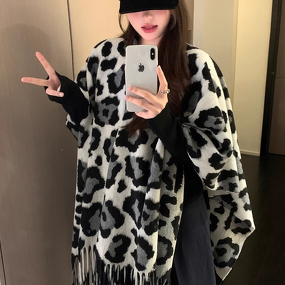 Cardigan Supplier - Winter Women Jacquard Shawl Ruana Coat Ethnic Poncho