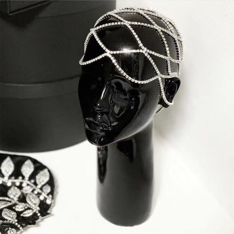 Head Chain Manufacturer - 1920s Rhinestone Flapper Cap Headpieces Hair