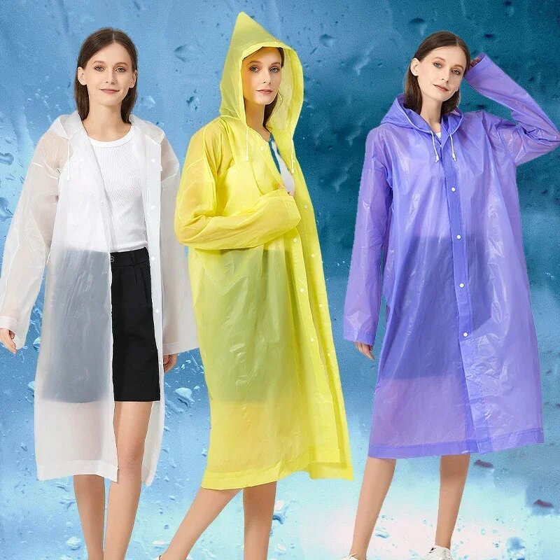 Raincoat Supplier - Custom Logo Unisex Adult EVA Rectangle Plastic Raincoat
