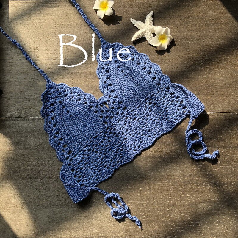 Crochet Top Supplier - Women Cotton Bra Summer Beach Bralette Knit Bra
