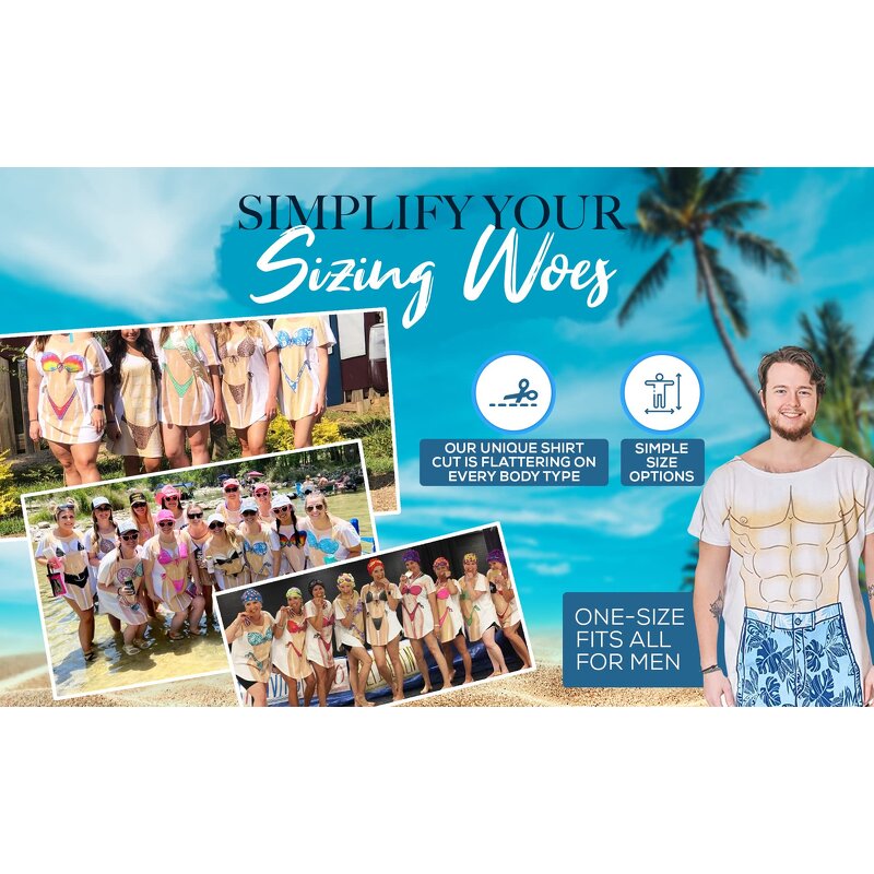 Tshirt Dress Supplier - Funny Bikini Print Bathing Suit Cover-up Beach Dress