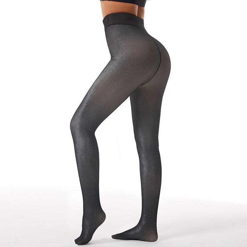 Metallic Pantyhose Manufacturer - High Waist Fleece Lined