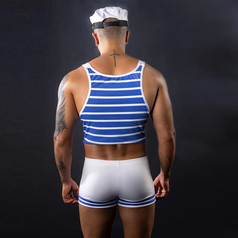 Men's Lingerie Supplier - Blue Vest Sailor Cosplay