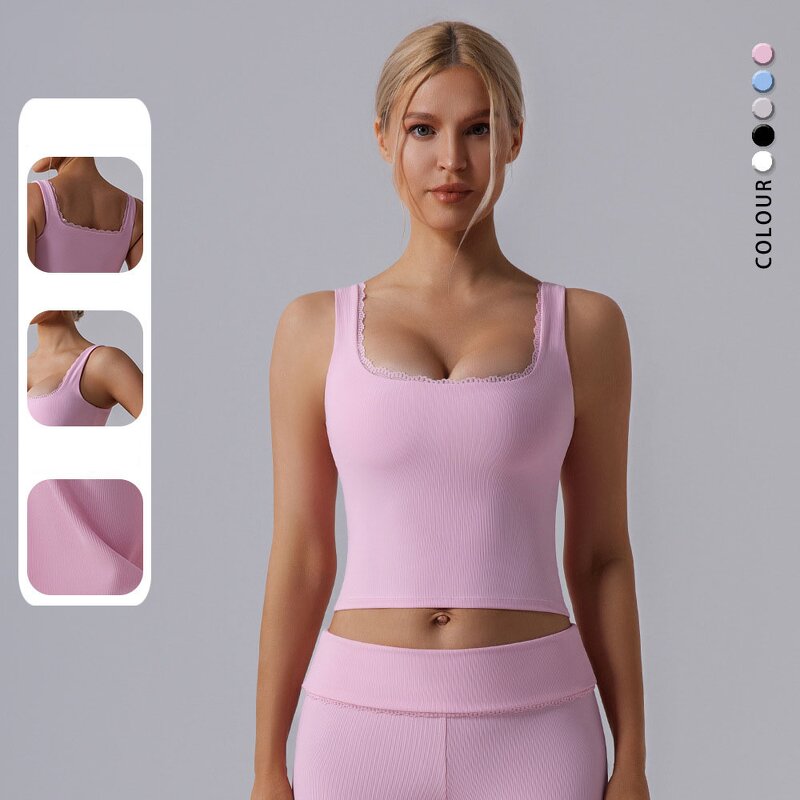 Sports Vest Manufacturer - Women's Lace Trim Yoga