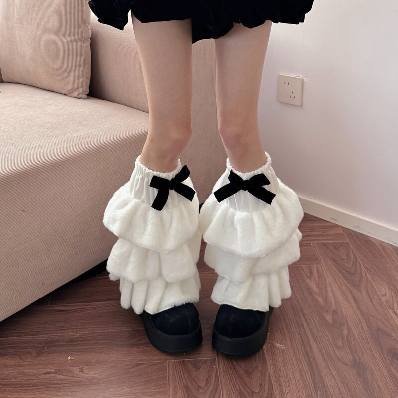 Leg Warmers Supplier - Black Velvet Bow Fleece
