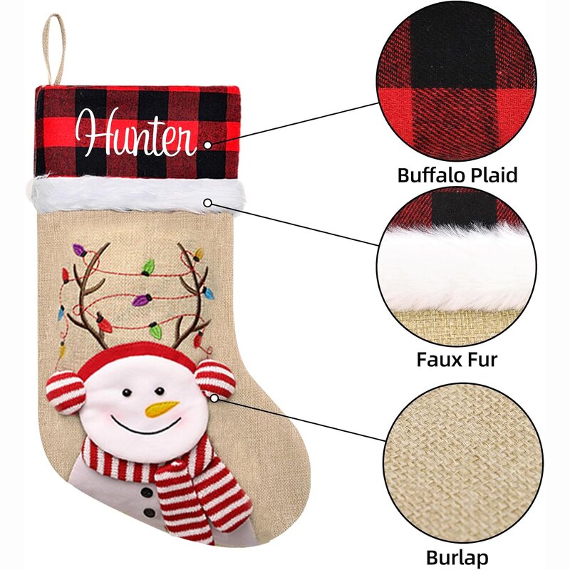 Christmas Stockings Manufacturer - Personalized Burlap Plaid