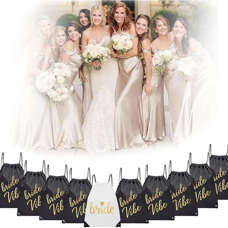 Bachelorette Backpack Supplier - Bride Drawstring Gift Bag