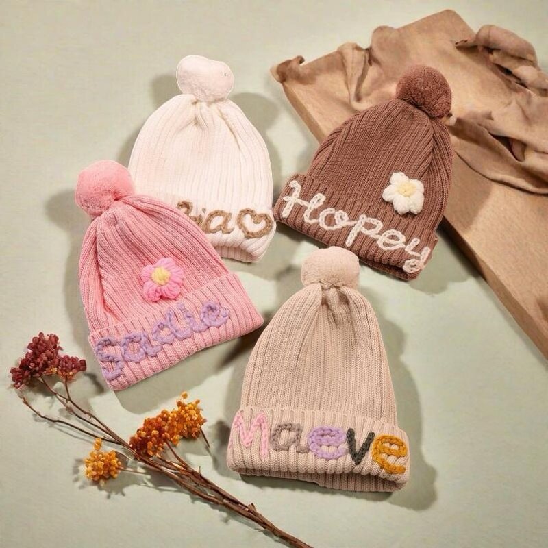 Baby Beanie Manufacturer - Custom Name Embroidery Pom Pom