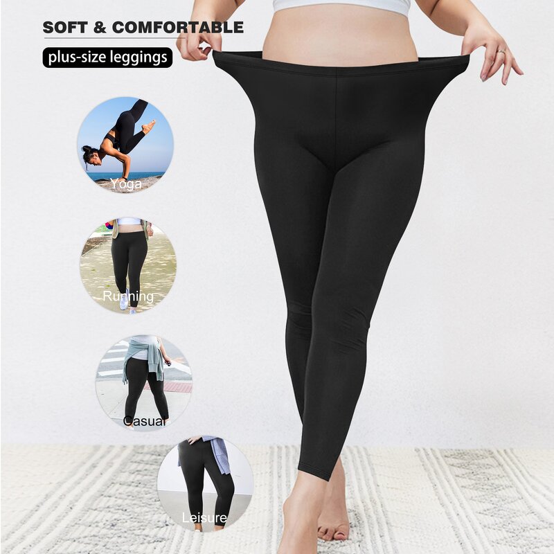 Plus Size Leggings Supplier - High Waisted Tummy Control