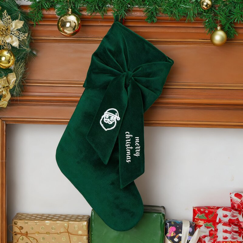 Christmas Stockings Factory - Custom Embroidered Velvet Bow