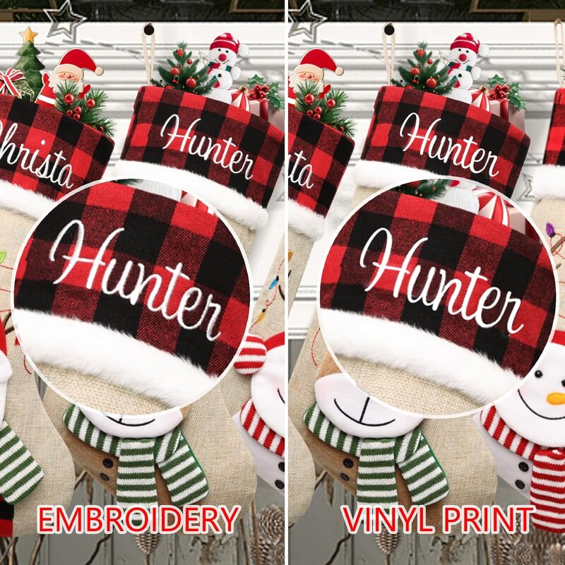 Christmas Stockings Manufacturer - Personalized Burlap Plaid