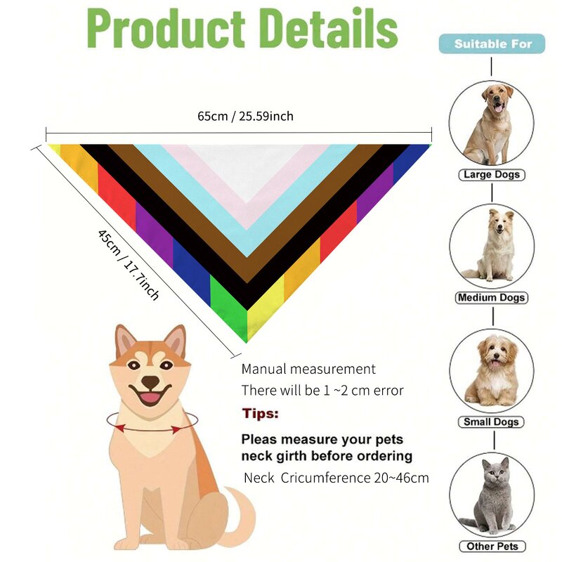 Pet Bandana Factory - Pride Progress Flag Custom