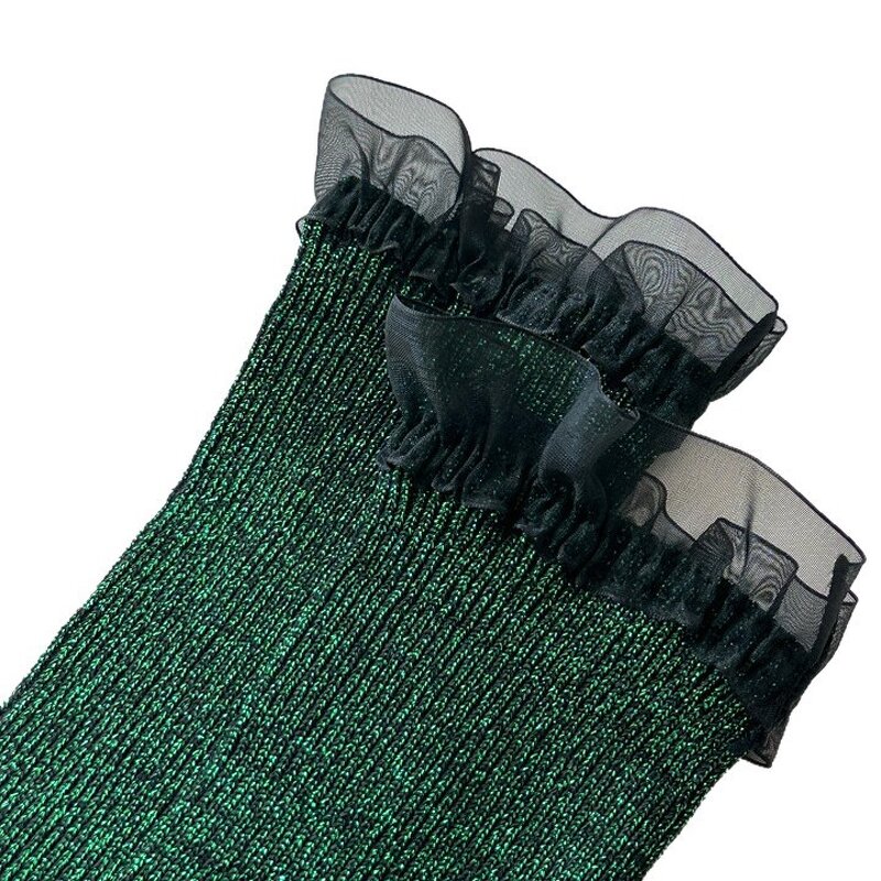 Women's Socks Supplier - Sparkle Ruffle Crew