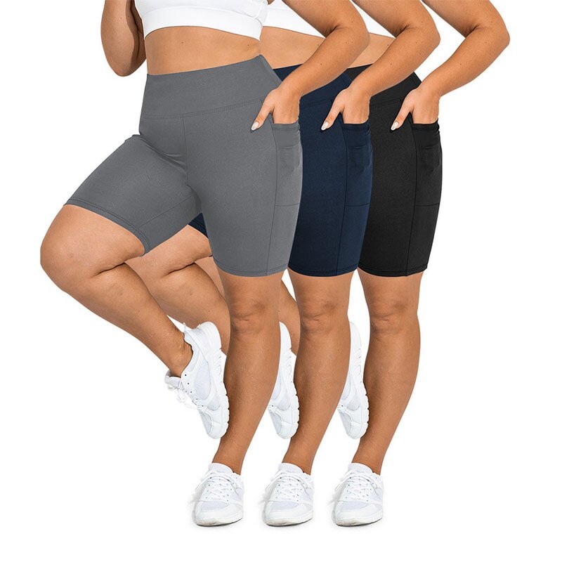 Plus Size Shorts Factory - High Waisted Non-See Through