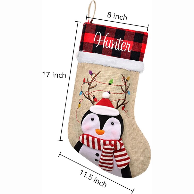 Christmas Stockings Manufacturer - Personalized Burlap Plaid