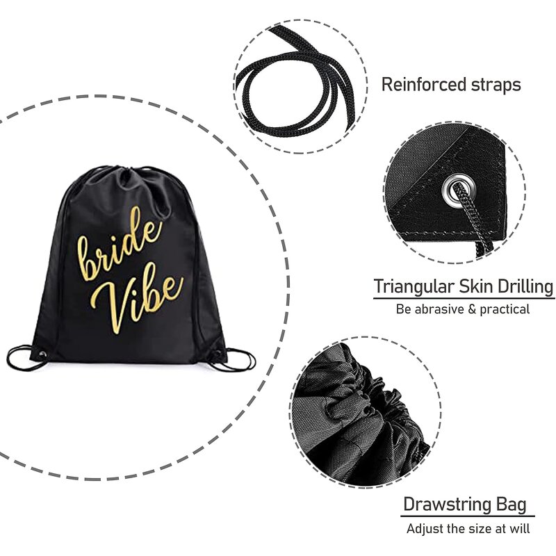 Bachelorette Backpack Supplier - Bride Drawstring Gift Bag