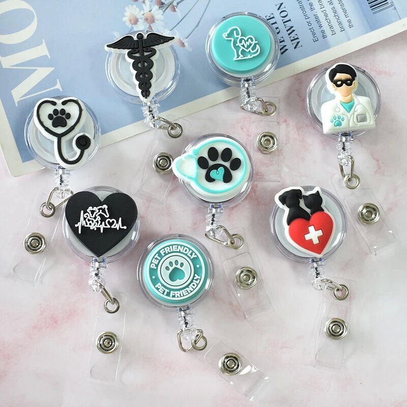 Badge Reel Supplier - Cartoon Pet Nurse Retractable