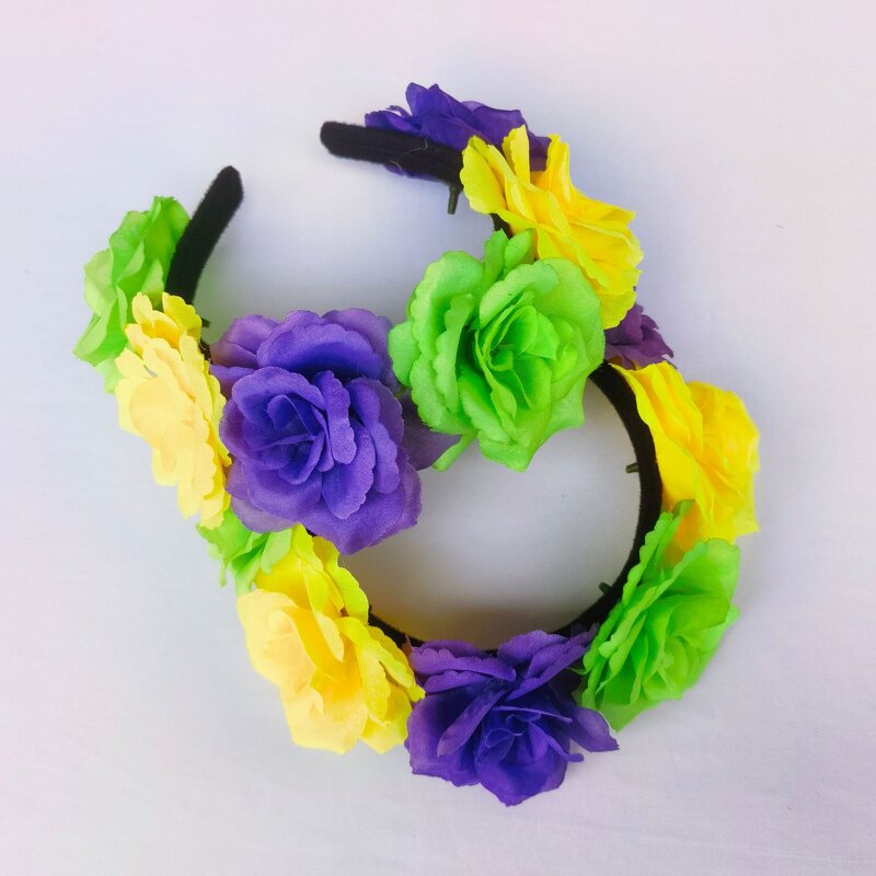 Headband Supplier - Mardi Gras Big Bow Flower