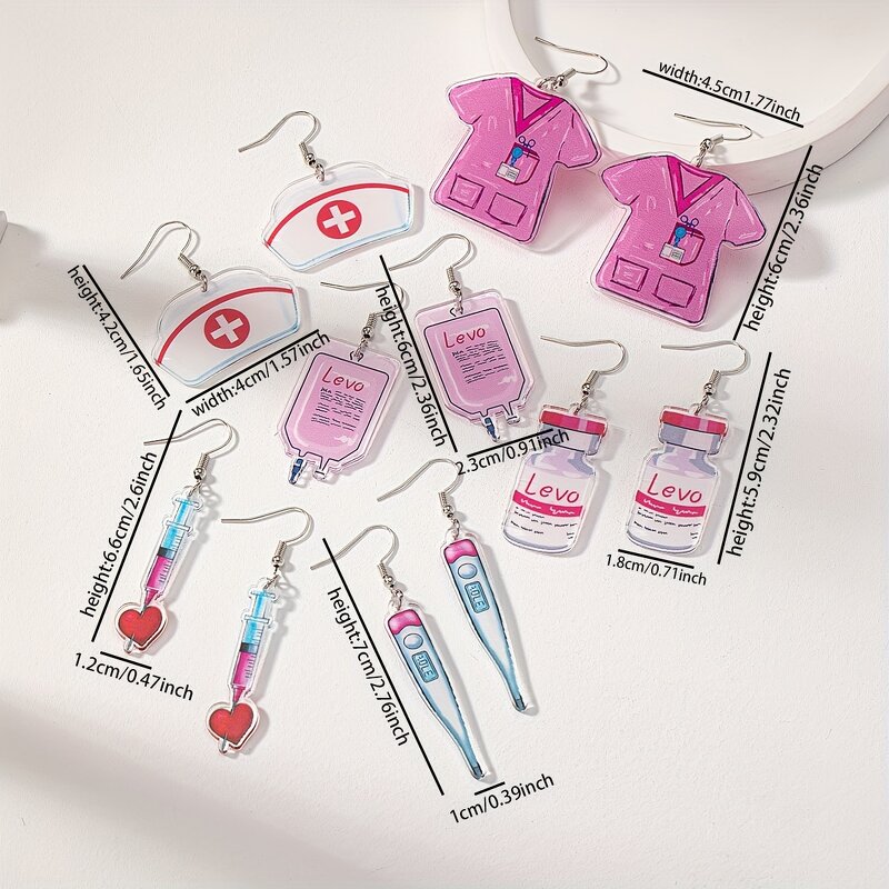 Nurse Earrings Manufacturer - Thermometer Design Acrylic