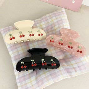Hair Claw Clip Factory - Charm Cherry Nonslip Grip