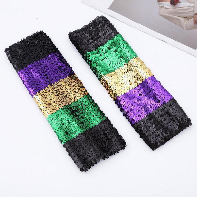 Arm Warmers Supplier - Sequin Mardi Gras Carnival