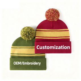 Pom Pom Beanie Manufacturer - Custom Knitted OEM Embroidery
