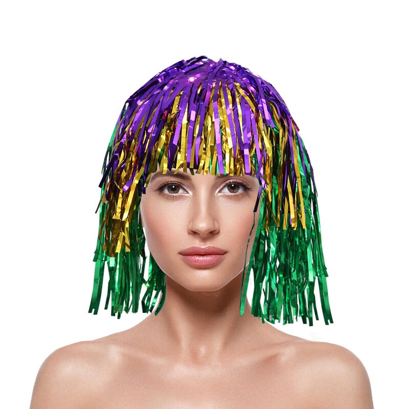 Mardi Gras Wig Supplier - Colorful Fringe Carnival