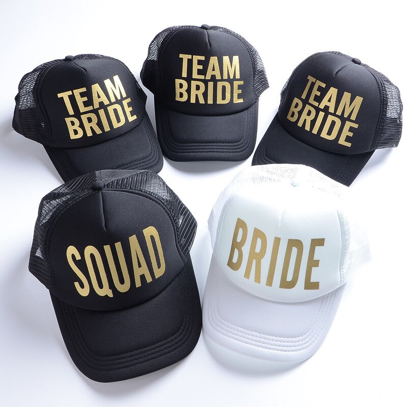 Wedding Cap Factory - Groom Bride Team Mesh