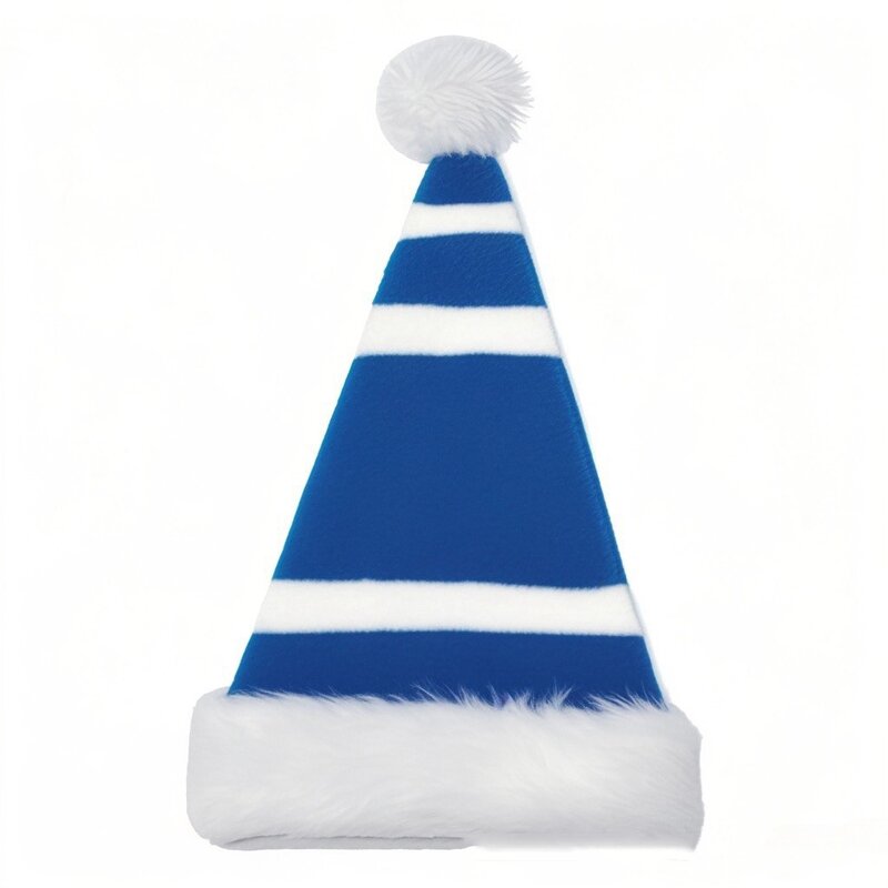 Santa Hat Manufacturer - Custom Plush Striped Pompom