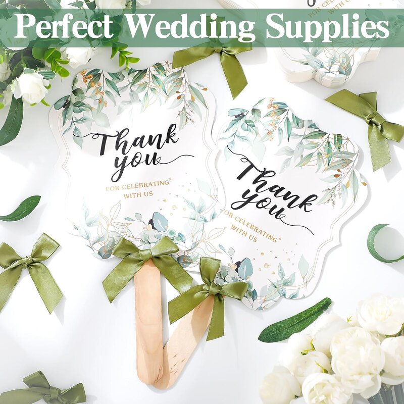 Wedding Hand Fans Supplier - 10pcs Thank You Bridesmaid