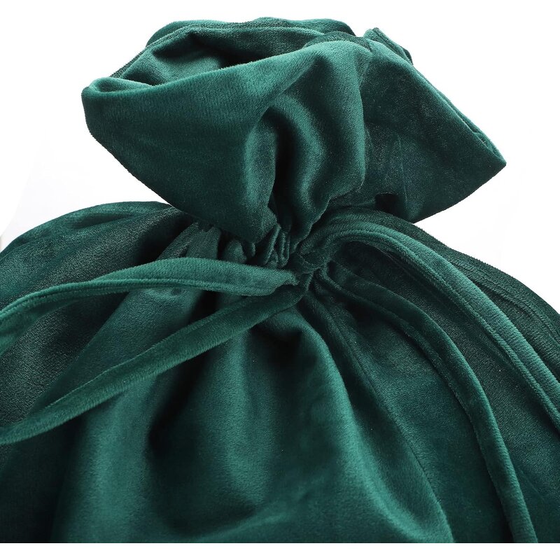 Santa Bag Supplier - Custom Velvet Present Sack Drawstring