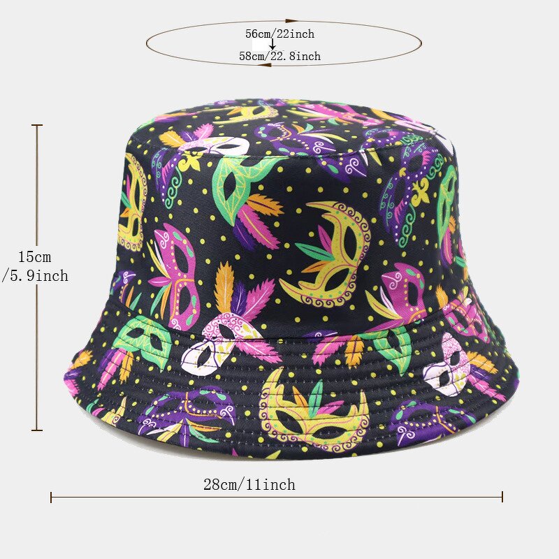 Bucket Hat Factory - Mardi Gras Printed Carnival