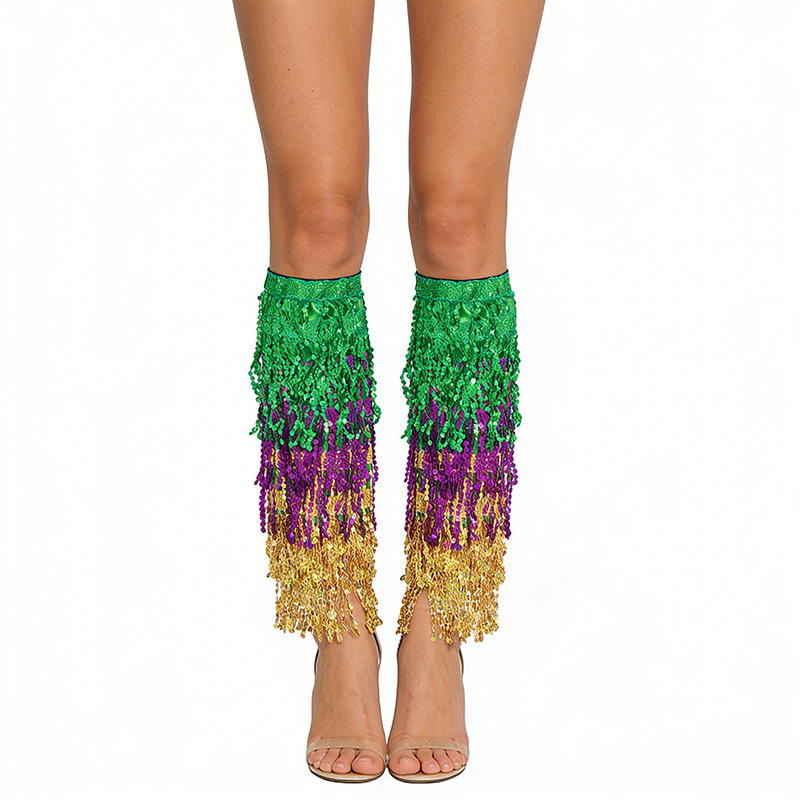 Leg Warmers Supplier - Mardi Gras Sequin Tassel