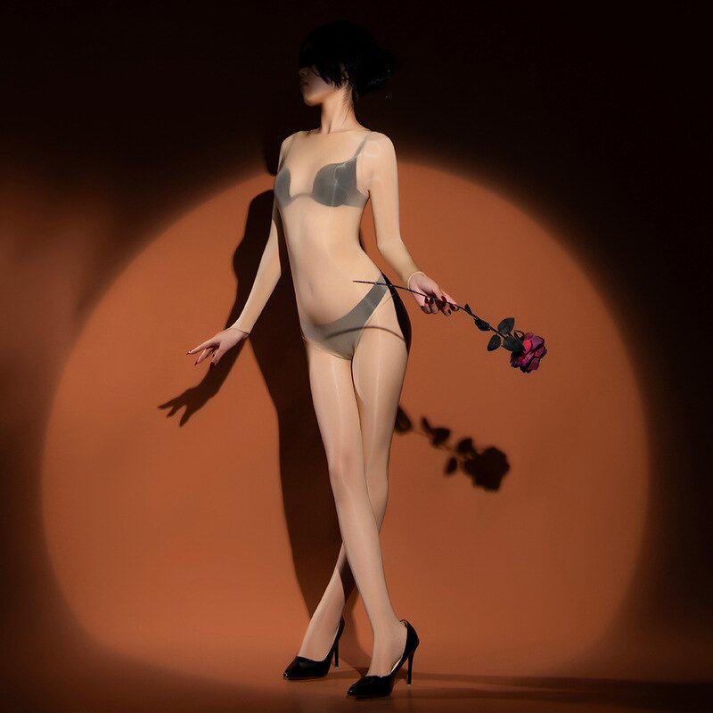 Women's Bodysuit Supplier - Oil Shiny Nylon Full Body