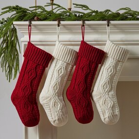 Christmas Stockings Factory - 18 Inch Lantern Cable Knit