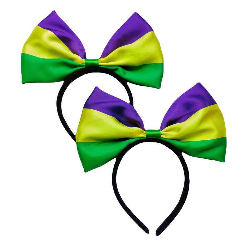 Headband Supplier - Mardi Gras Big Bow Flower