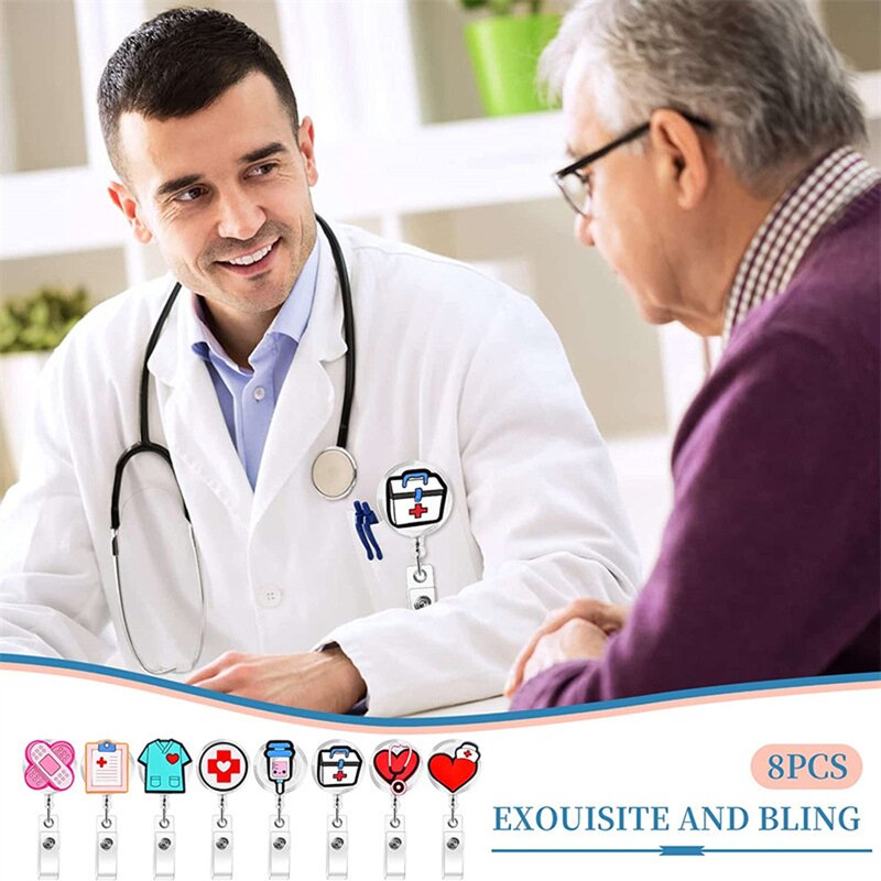 Nurse Badge Reels Factory - 8 Pack Medical Retractable