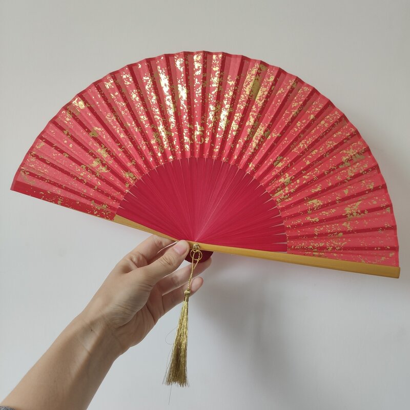Folding Hand Fan Factory - Portable Gold Silver Sprinkling
