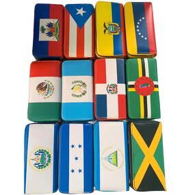 Faux Leather Wallet Manufacturer - Mexico Puerto Rico Flag Print