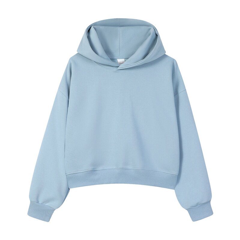 Cropped Hoodie Factory - 450g Pure Cotton Silver Fox