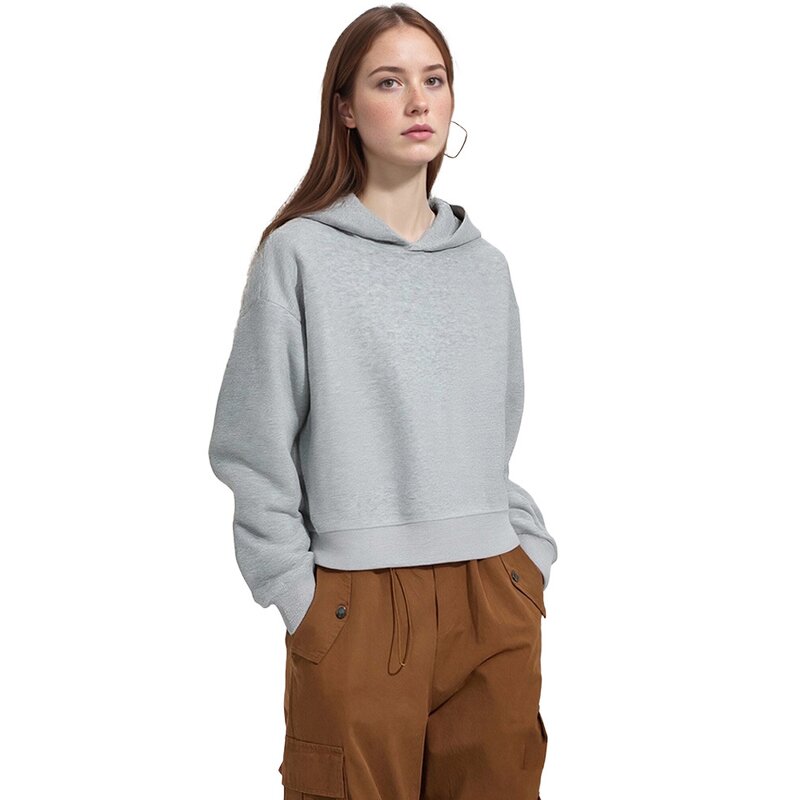 Cropped Hoodie Factory - 450g Pure Cotton Silver Fox