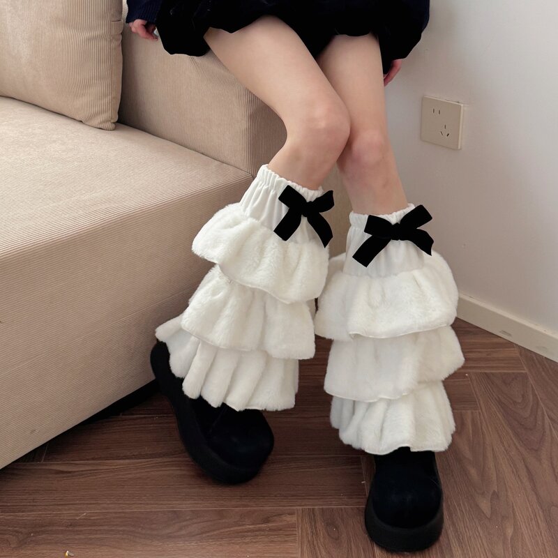 Leg Warmers Supplier - Black Velvet Bow Fleece