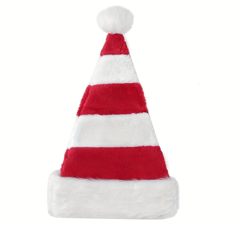 Santa Hat Manufacturer - Custom Plush Striped Pompom